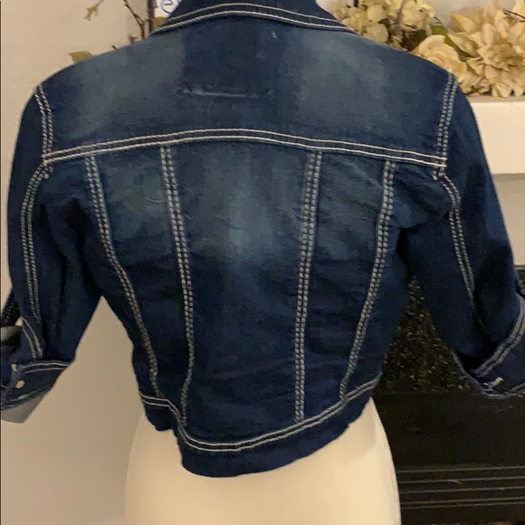 Blue denim crop jean jacket - Picture 4 of 8